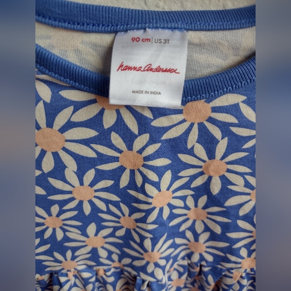 Hannah Anderson Blue Floral Ladybug Girls Dress Sz 3T - Picture 2 of 6